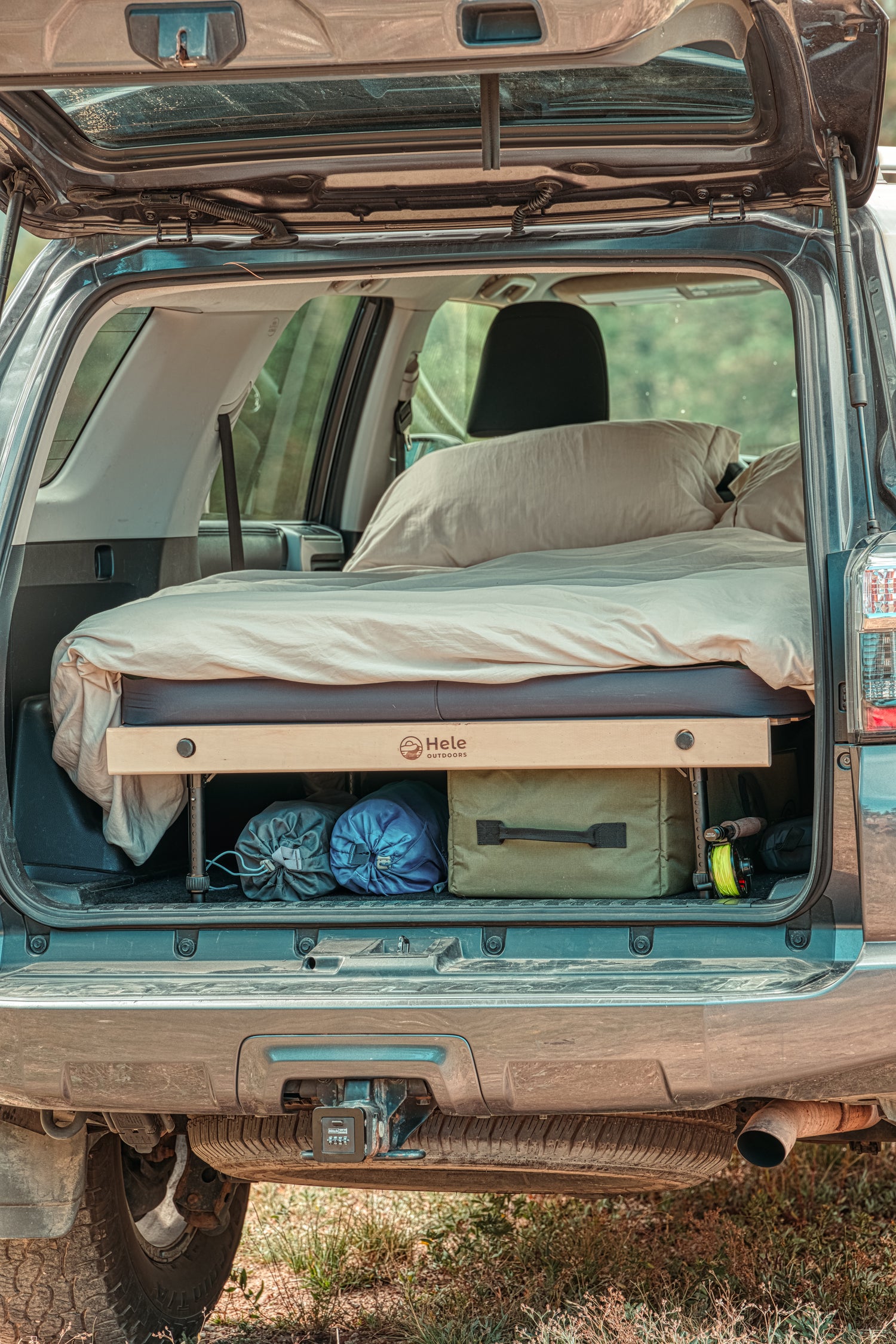 Hele Box car camping platform in the back of Toyota 4Runner