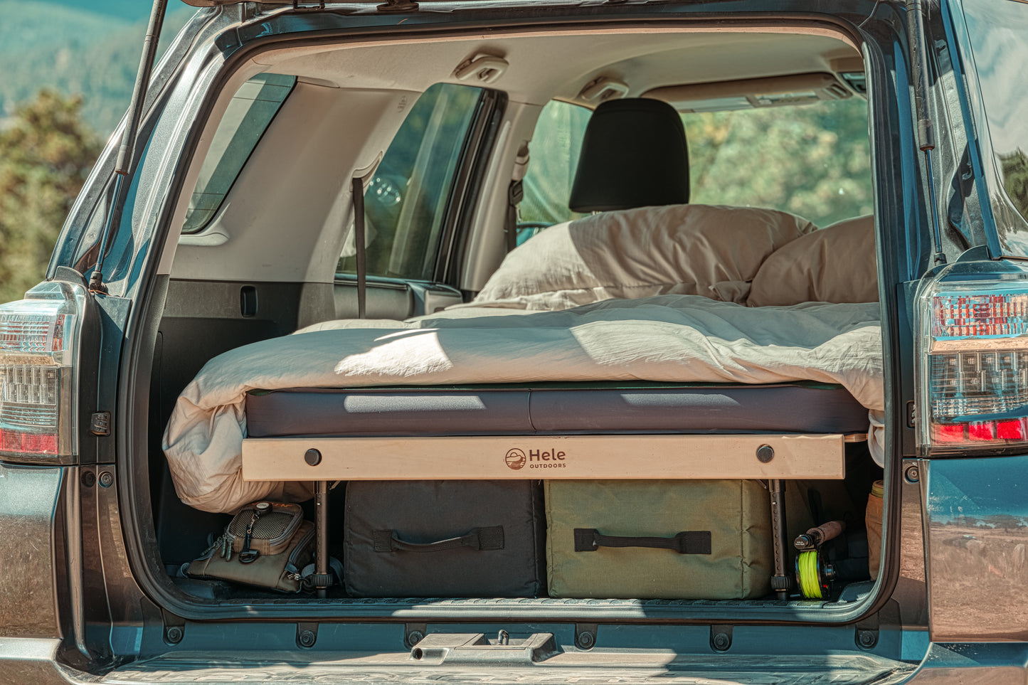 Car camping platform for 2 people
