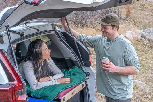 Car camping couple