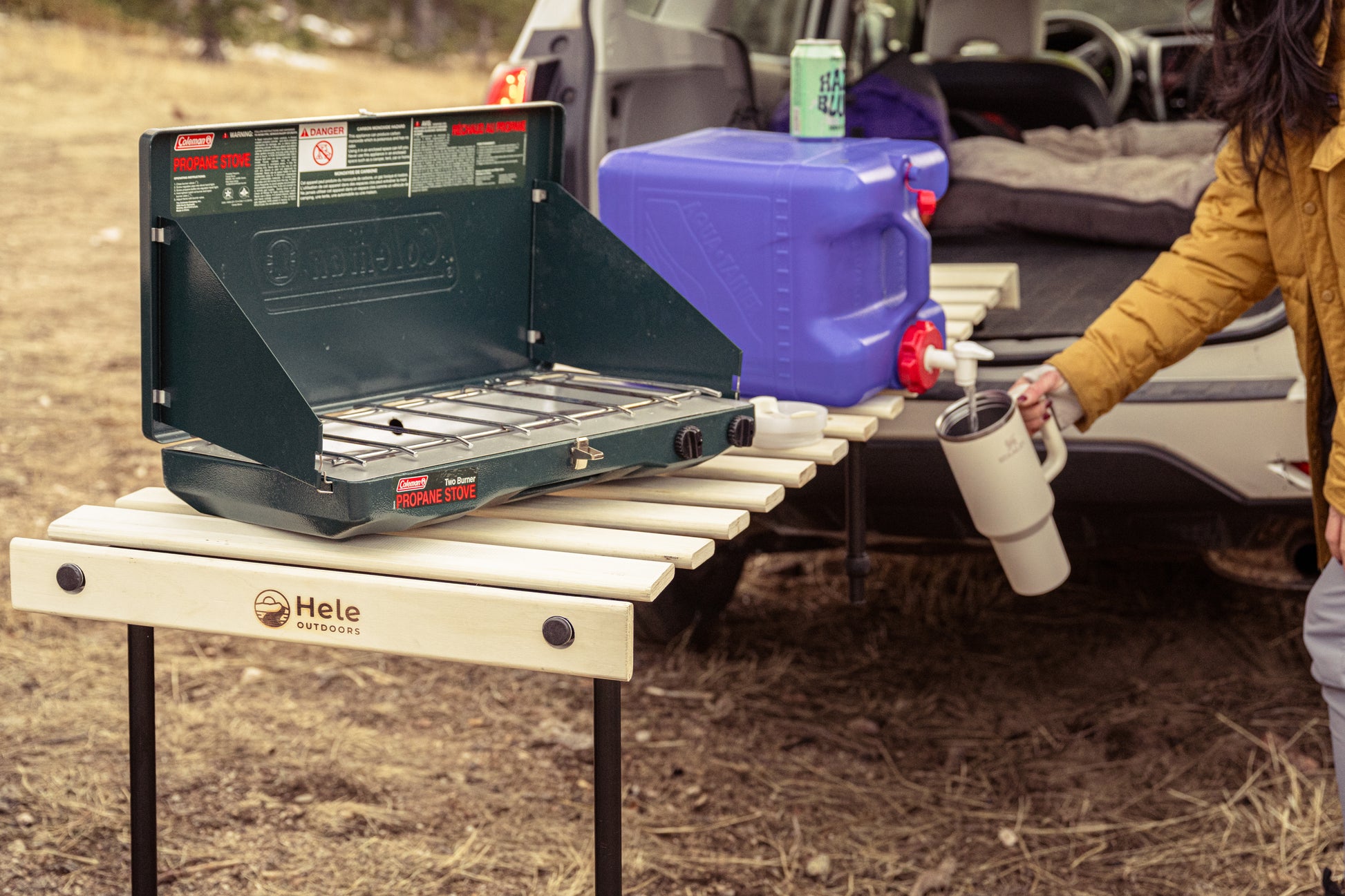 Car Camping with Hele Box - camping table